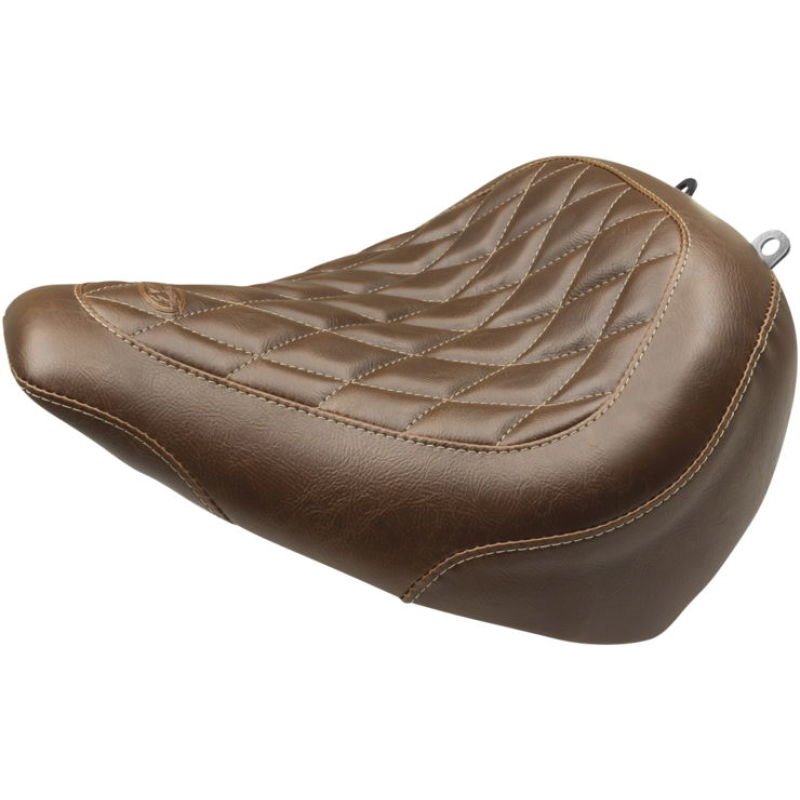 Mustang Harley Breakout Wide Tripper Solo Seat Diamond Stitch - Brown