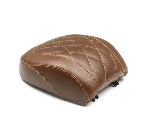 Mustang 18-21 Harley Fat Boy Wide Tripper Passenger Seat Diamond Stitch - Brown