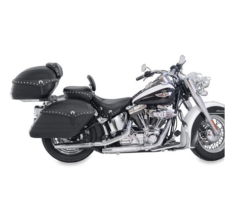 Mustang 06-17 Harley Softail Wide Tire (200mm) Wide Touring Recessed Passenger Seat w/Studs - Black