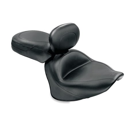 Mustang 07-17 Yamaha V-Star 1300, 1300 Tourer Wide Touring 2PC Seat w/Driver Backrest - Black