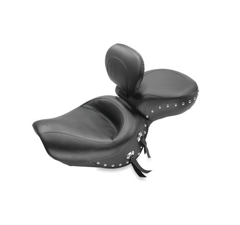 Mustang 00-08 Honda VT1100 Sabre,97-08 Spirit,87-97 Shadow Wide Touring 1PC Seat w/Studs - Black