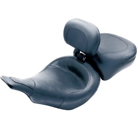 Mustang 97-07 Harley Electra Glide, Rd Glide Standard Touring Solo Seat w/ Driver Backrest - Black