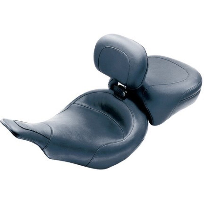 Mustang 97-07 Harley Electra Glide, Rd Glide Standard Touring Solo Seat w/ Driver Backrest - Black