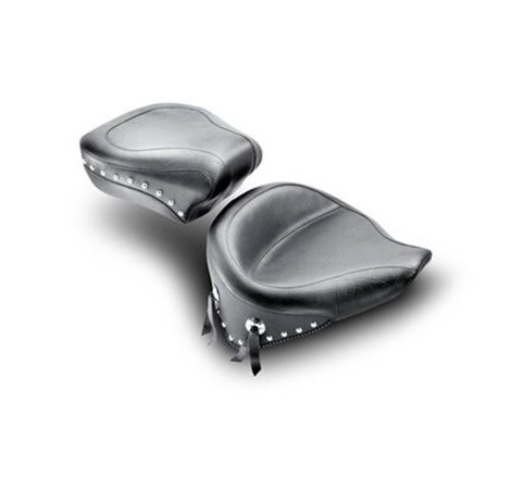 Mustang 00-15 Harley Softail Standard Rear Tire Wide Touring Passenger Seat w/Studs - Black