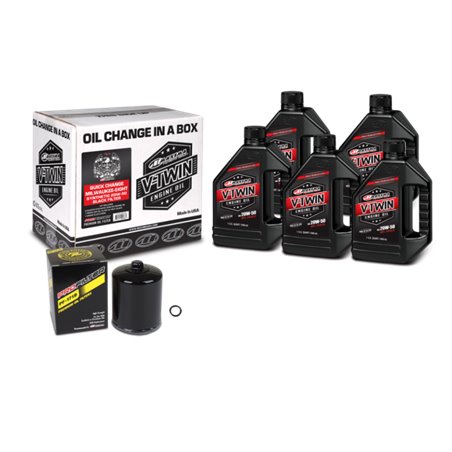 Maxima V-Twin Quick Change Kit Synthetic w/ Black Filter Milwaukee-Eight