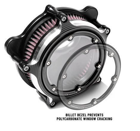 Performance Machine  Vision Air Cleaner W/Bezel - Contrast Cut