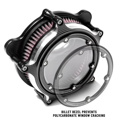 Performance Machine  Vision Air Cleaner W/Bezel - Contrast Cut