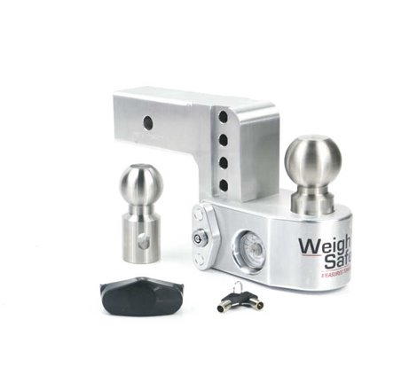 Weigh Safe 4in Drop Hitch w/Built-in Scale & 2.5in Shank (10K/18.5K GTWR) - Aluminum