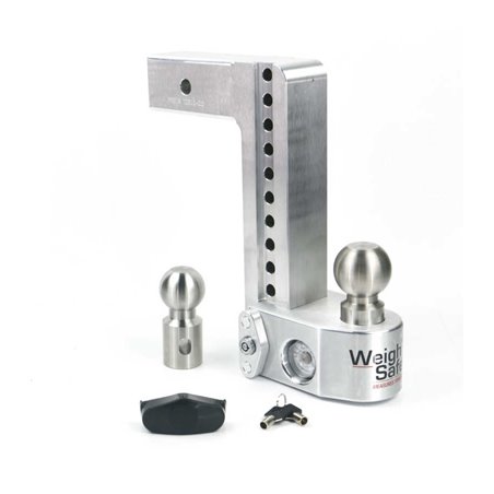 Weigh Safe 10in Drop Hitch w/Built-in Scale & 2.5in Shank (10K/18.5K GTWR) - Aluminum