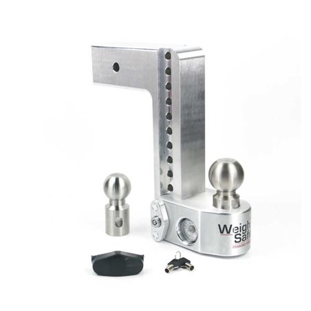 Weigh Safe 10in Drop Hitch w/Built-in Scale & 3in Shank (10K/21K GTWR) - Aluminum