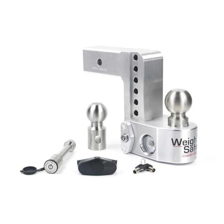 Weigh Safe 6in Drop Hitch w/Built-in Scale & 2.5in Shank (10K/18.5K GTWR) w/WS05 - Aluminum