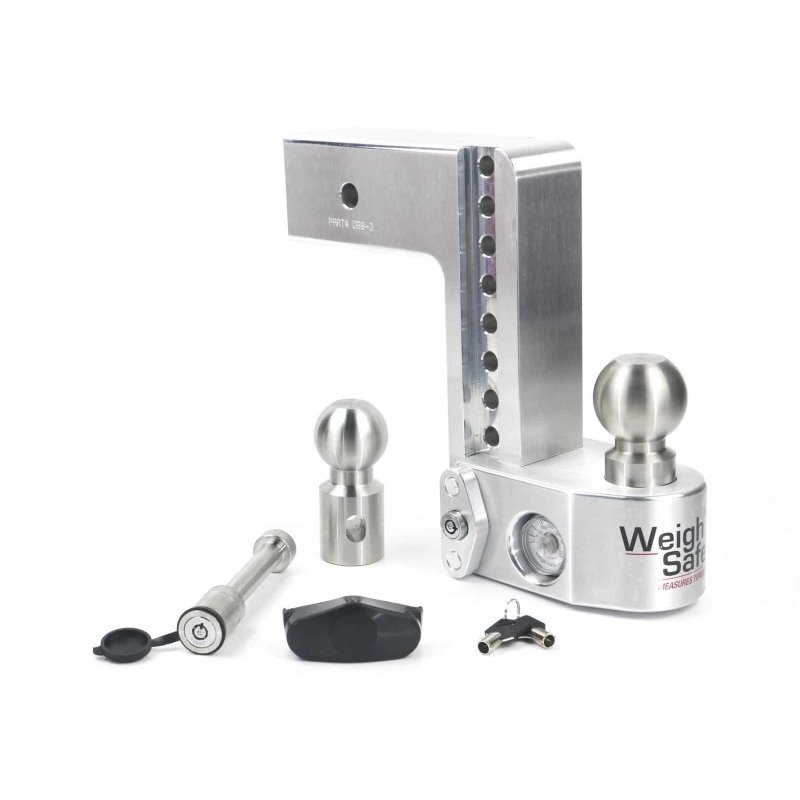 Weigh Safe 8in Drop Hitch w/Built-in Scale & 3in Shank (10K/21K GTWR) w/WS05 - Aluminum