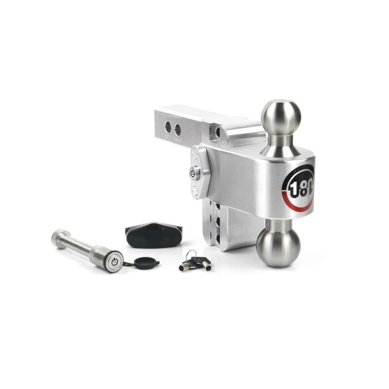 Weigh Safe 180 Hitch 4in Drop Hitch & 2in Shank (10K/12.5K GTWR) w/WS05 - Aluminum