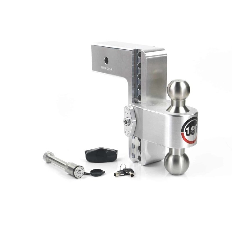 Weigh Safe 180 Hitch 8in Drop Hitch & 3in Shank (10K/21K GTWR) w/WS05 - Aluminum