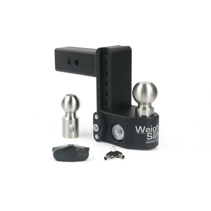 Weigh Safe 6in Drop Hitch w/Built-in Scale & 2.5in Shank (10K/22K GTWR) - Steel