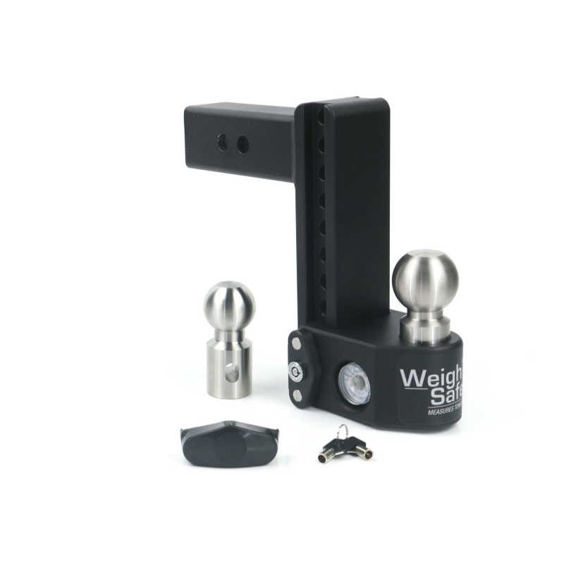 Weigh Safe 8in Drop Hitch w/Built-in Scale & 2.5in Shank (10K/22K GTWR) - Steel