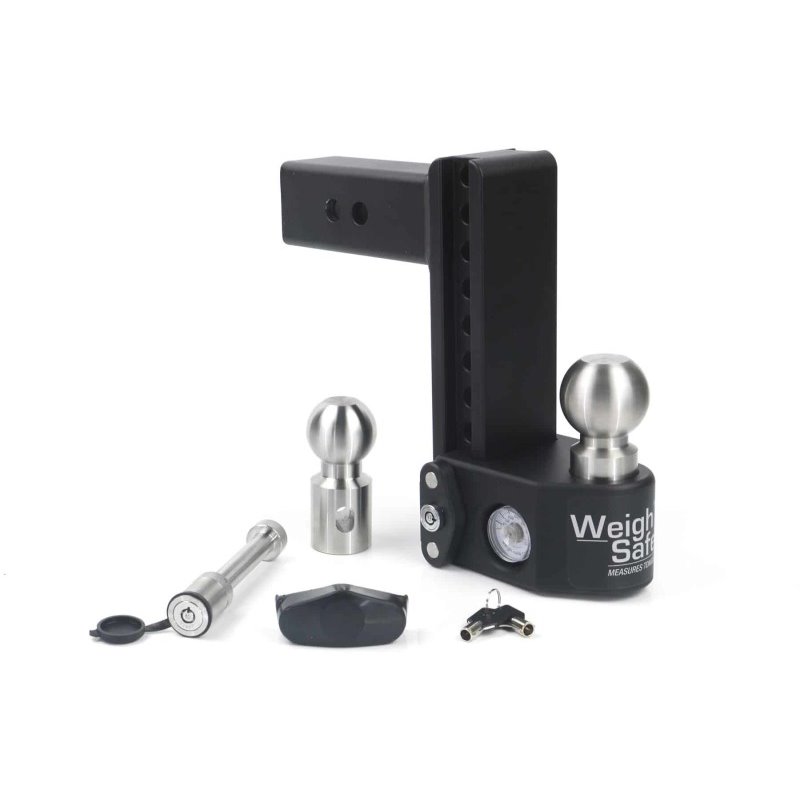 Weigh Safe 8in Drop Hitch w/Built-in Scale & 2.5in Shank (10K/22K GTWR) w/WS05 - Steel