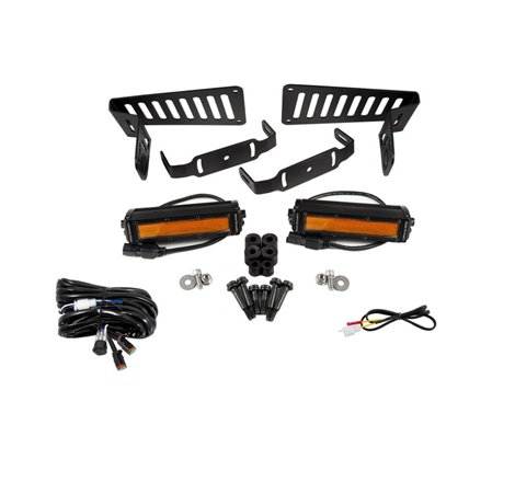 Diode Dynamics 18-21 Jeep JL Wrangler/Gladiator SS6 Cowl LED Bracket Kit - Amber Flood