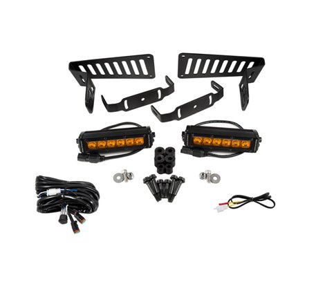 Diode Dynamics 18-21 Jeep JL Wrangler/Gladiator SS6 Cowl LED Bracket Kit - Amber Driving