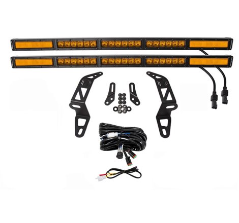 Diode Dynamics 18-21 Jeep JL Wrangler/Gladiator SS30 Bumper Bracket Kit - Amber Combo Dual