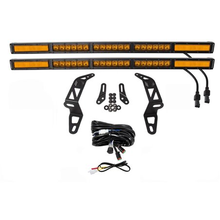 Diode Dynamics 18-21 Jeep JL Wrangler/Gladiator SS30 Bumper Bracket Kit - Amber Combo Dual