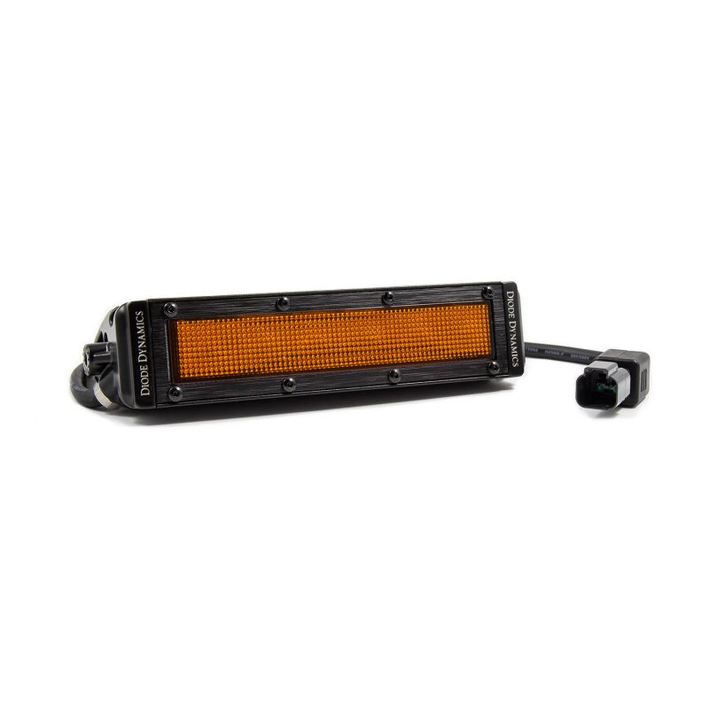 Diode Dynamics 6 In LED Light Bar - Amber Flood Stealth (Single)