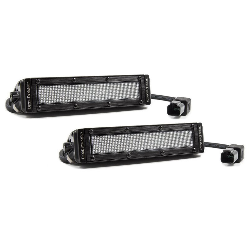 Diode Dynamics 6 In LED Light Bar Single Row Straight SS6 - White Flood Light Bar (Pair)