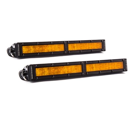 Diode Dynamics 12 In LED Light Bar Single Row Straight - Amber Wide (Pair) Stage Series