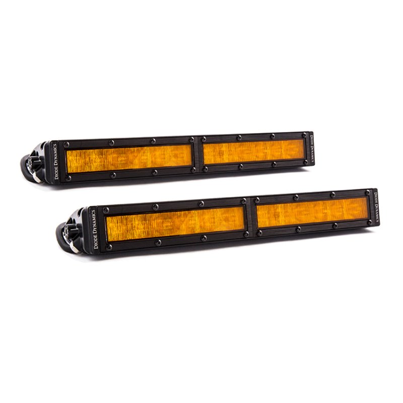 Diode Dynamics 12 In LED Light Bar Single Row Straight - Amber Wide (Pair) Stage Series