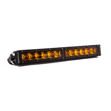 Diode Dynamics 12 In LED Light Bar Single Row Straight - Amber Driving Each Stage Series