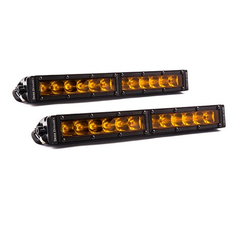 Diode Dynamics 12 In LED Light Bar Single Row Straight - Amber Driving (Pair) Stage Series