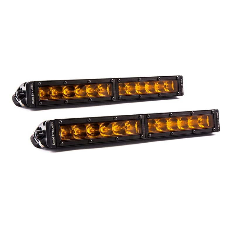 Diode Dynamics 12 In LED Light Bar Single Row Straight - Amber Driving (Pair) Stage Series