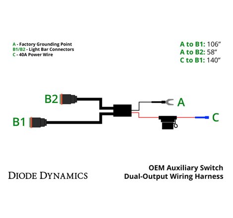 Diode Dynamics OEM Auxiliary Switch Dual-Output Wiring Harness