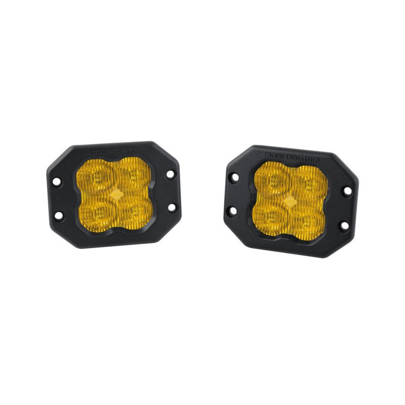 Diode Dynamics SS3 LED Pod Pro - Yellow SAE Fog Flush (Pair)