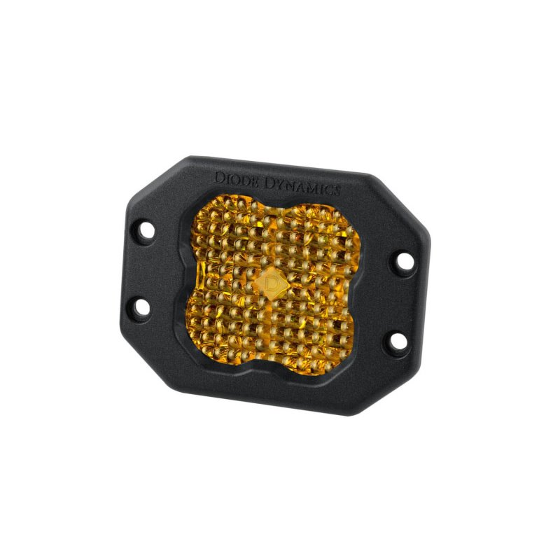 Diode Dynamics SS3 LED Pod Pro - Yellow Flood Flush (Single)