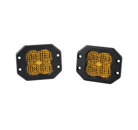 Diode Dynamics SS3 LED Pod Pro - Yellow Flood Flush (Pair)