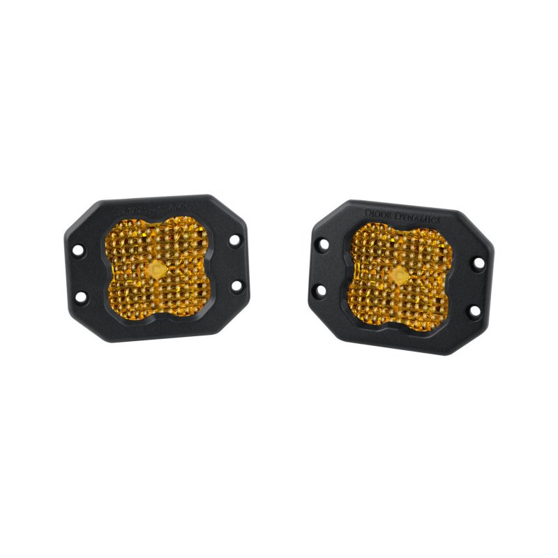 Diode Dynamics SS3 LED Pod Pro - Yellow Flood Flush (Pair)