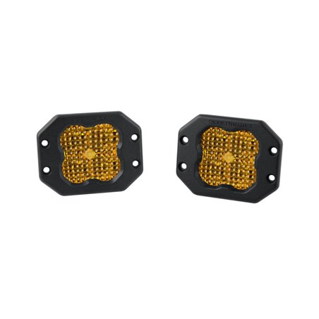 Diode Dynamics SS3 LED Pod Sport - Yellow Flood Flush (Pair)