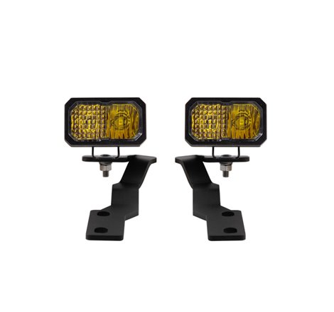 Diode Dynamics 16-21 Toyota Tacoma Stage Series 2in LED Ditch Light Kit - Yellow Pro Combo