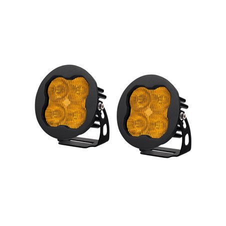 Diode Dynamics SS3 LED Pod Max - Yellow SAE Fog Round (Pair)