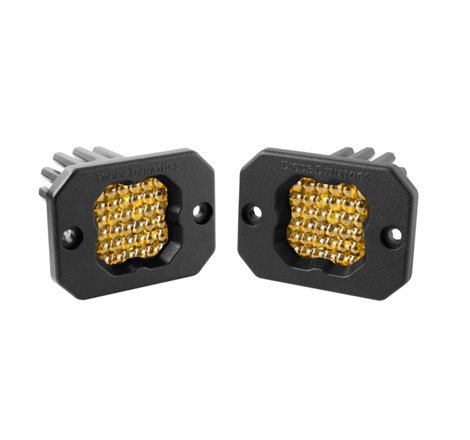 Diode Dynamics Stage Series C1 LED Pod Pro - Yellow Flood Flush ABL (Pair)