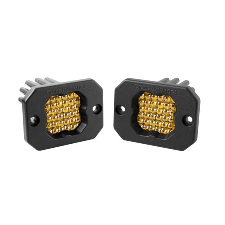 Diode Dynamics Stage Series C1 LED Pod Pro - Yellow Flood Flush ABL (Pair)