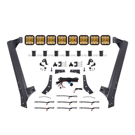 Diode Dynamics Jeep JK SS5 Pro CrossLink Windshield - Yellow Combo Lightbar Kit