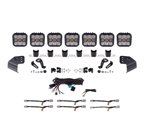 Diode Dynamics Bronco SS5 Pro CrossLink Windshield - White Combo Lightbar Kit