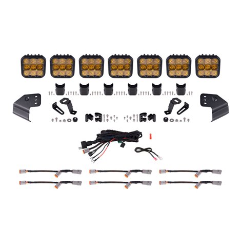 Diode Dynamics Bronco SS5 Sport CrossLink Windshield - Yellow Combo Lightbar Kit