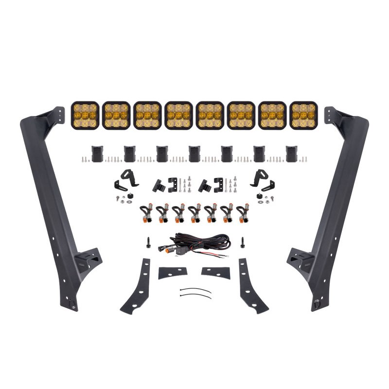 Diode Dynamics Jeep JK SS5 Sport CrossLink Windshield - Yellow Combo Lightbar Kit