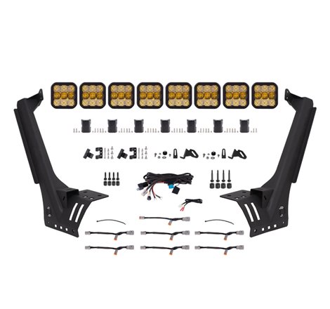 Diode Dynamics Jeep JL SS5 Pro CrossLink Windshield - Yellow Combo Lightbar Kit