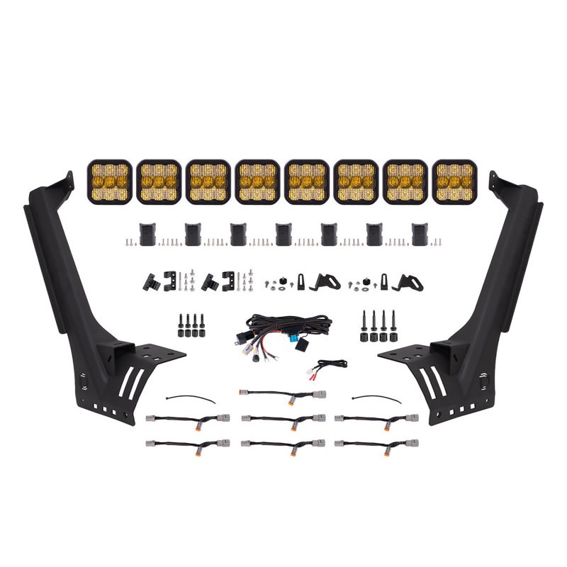 Diode Dynamics Jeep JL SS5 Pro CrossLink Windshield - Yellow Combo Lightbar Kit