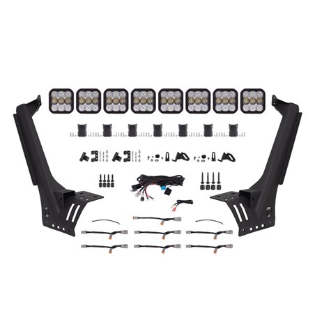 Diode Dynamics Jeep JL SS5 Pro CrossLink Windshield - White Combo Lightbar Kit