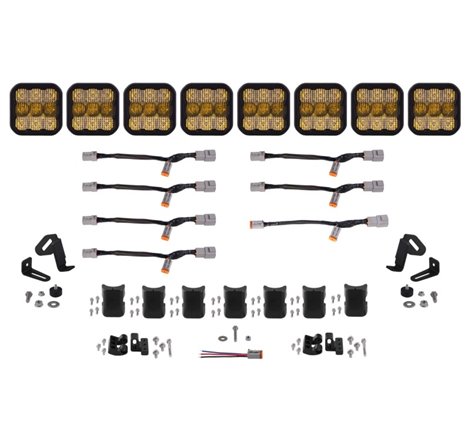 Diode Dynamics SS5 Pro Universal CrossLink 8-Pod Lightbar - Yellow Combo